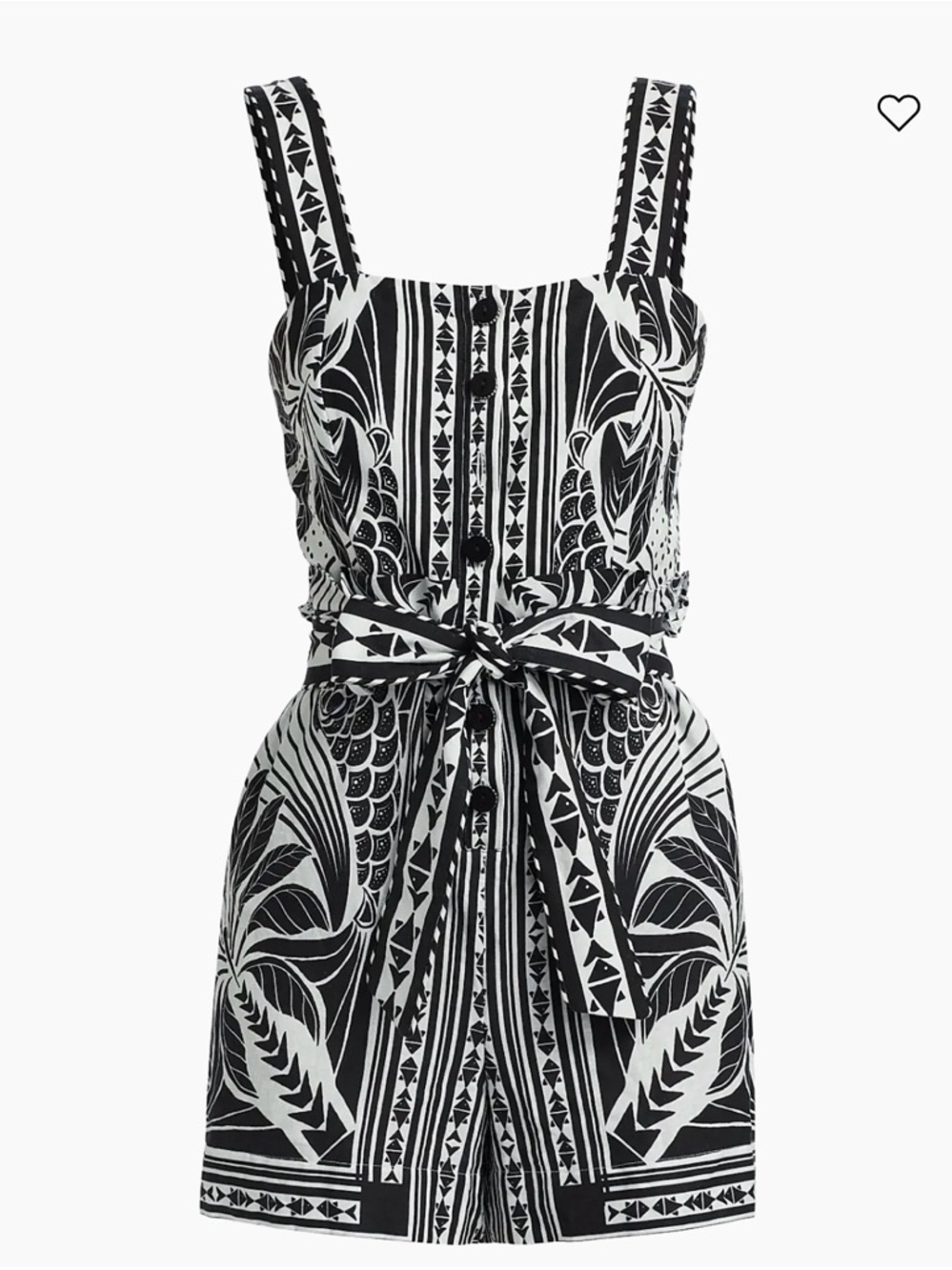 FARM Rio Black & White Printed Belted Romper - Picture 2 of 8